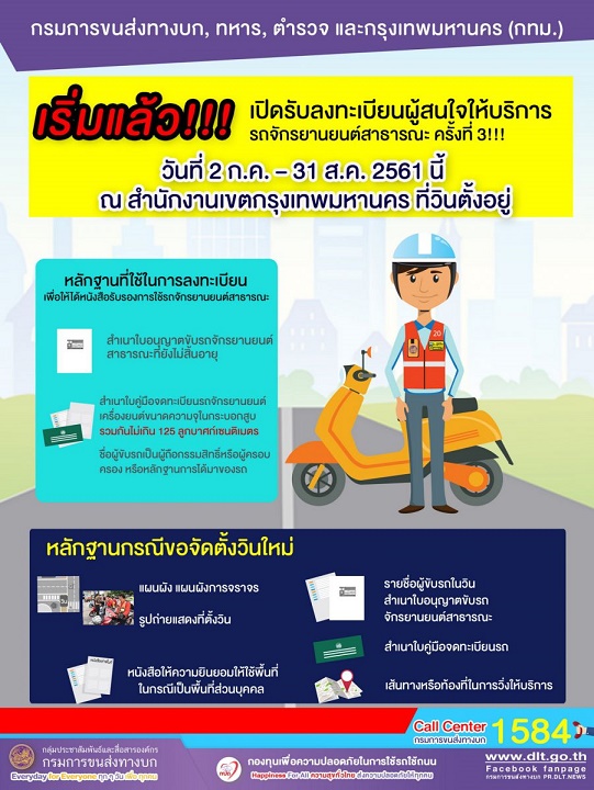 ลงทะเบียนวินมอเตอร์ไซค์ ลงทะเบียนวิ่งวิน สมัครวินมอเตอร์ไซค์